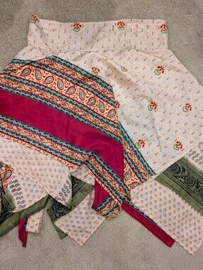 Reversible Wrap Skirt Handkerchief Hem